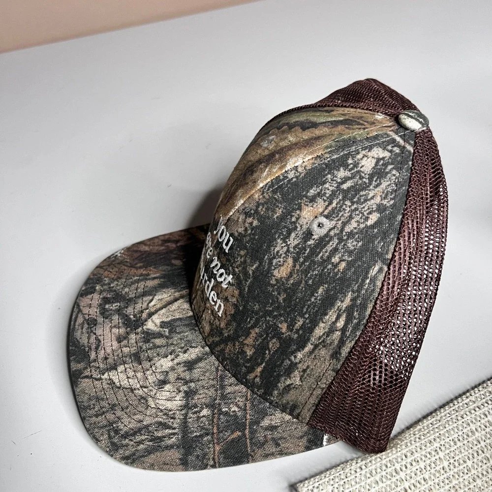 Outdoor Cap Camo Trucker Hat You Are Not A Burden Snapback Mesh Brown Camouflage